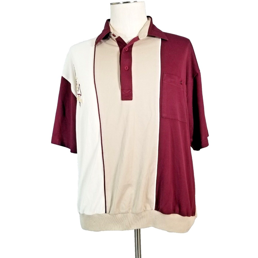 Classic by Palmland banded bottom polo shirt men's XL extra large vintage retro